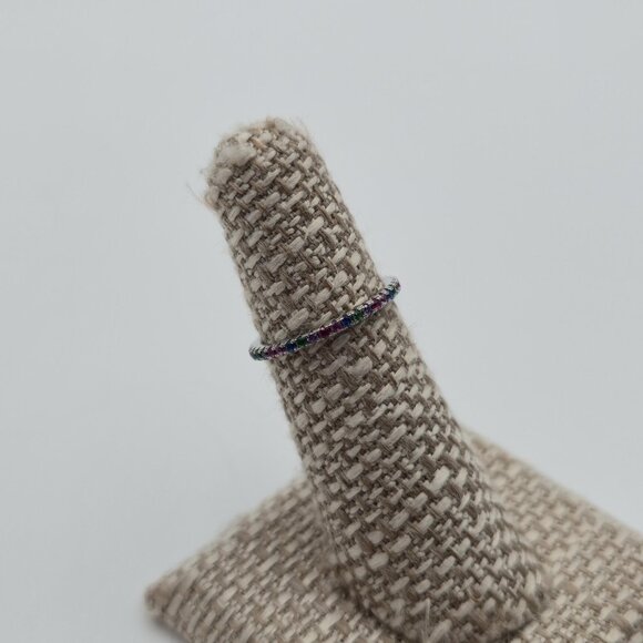 Size 5 Sterling Silver Topaz Spinel Amethyst Gems Ring A3887 - Picture 3 of 9